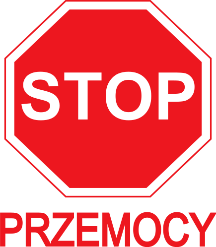 Znak z napisem STOP PRZEMOCY